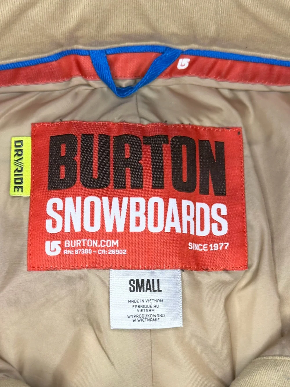 Burton DryRide Blue Snowboarding Cargo Pants-Men’s Small